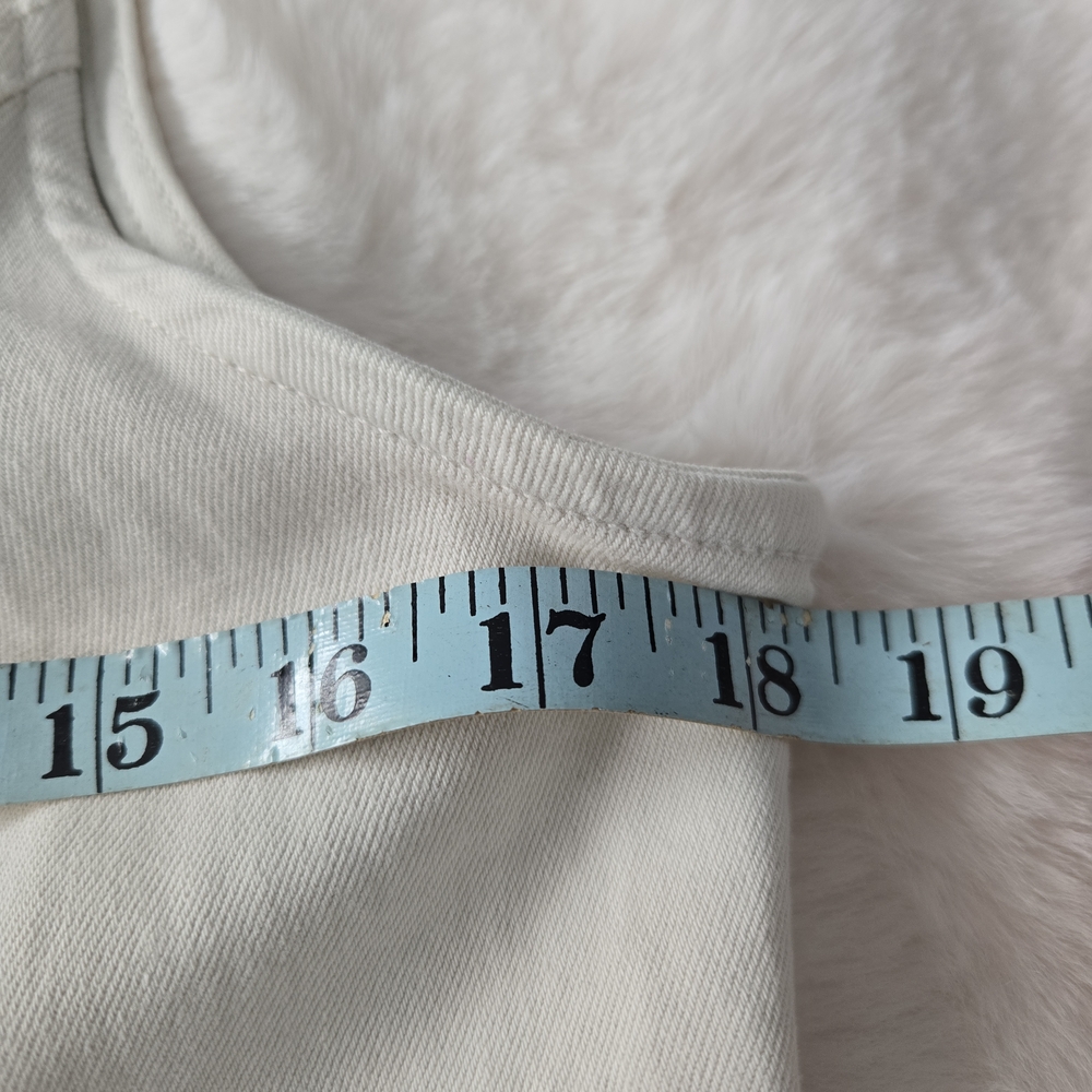 American Eagle Cream Structured Button Front Deni… - image 4